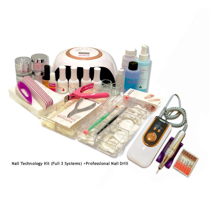 Nail Technology Kit Full 3 Systems Professional Nail Drill