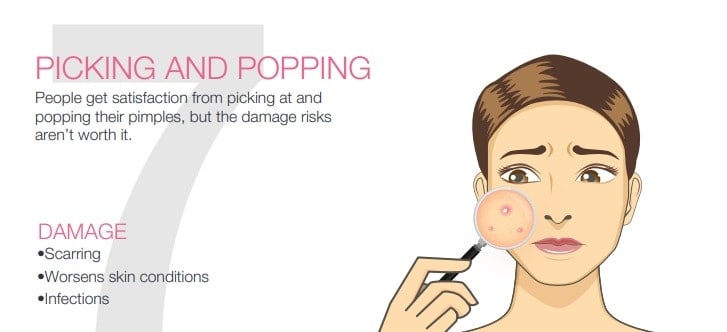 picking and popping spots can damage your skin