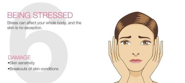 being stressed can damage your skin