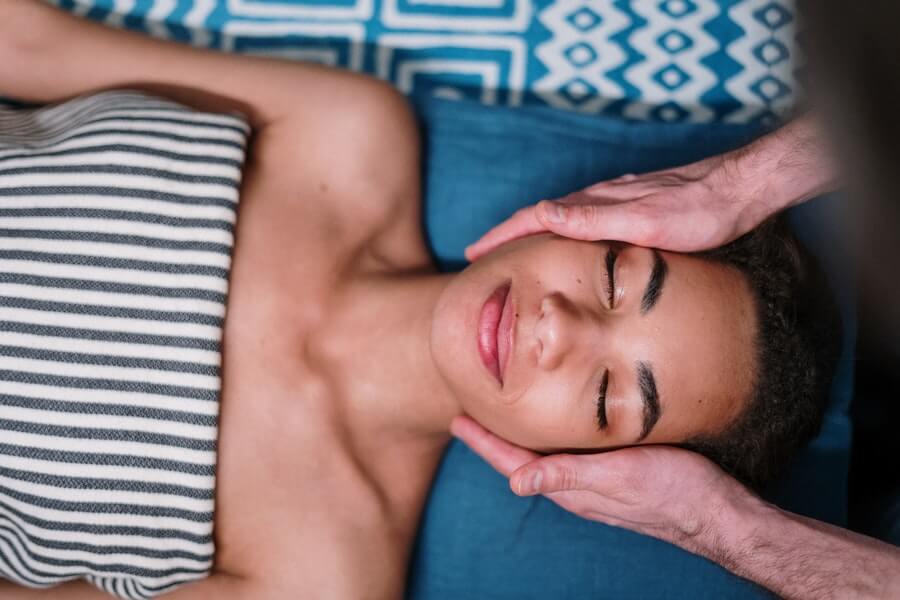 woman lying on a salon table