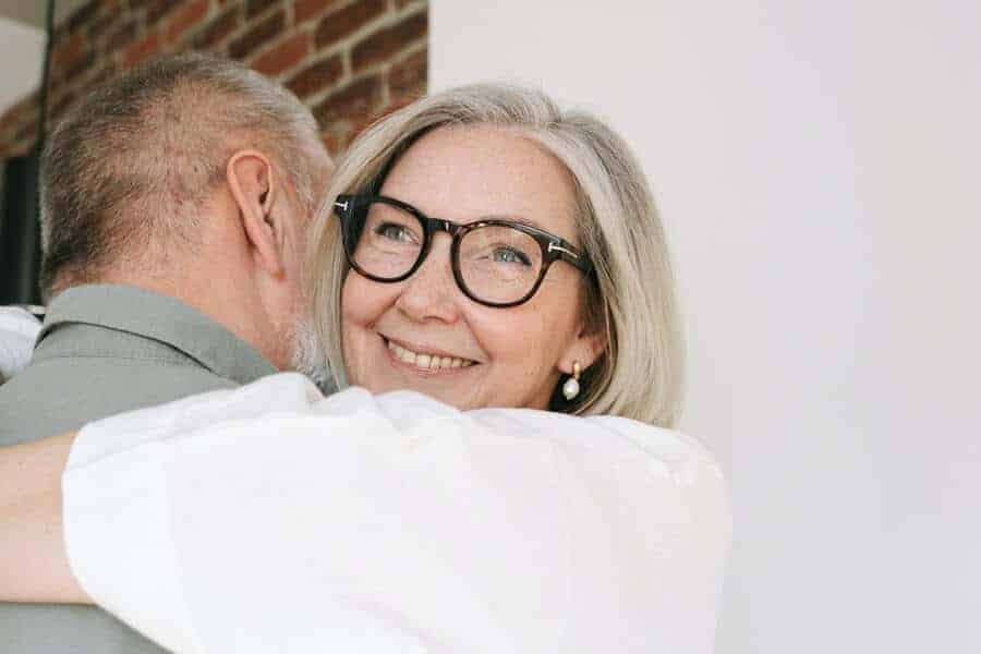 grey haired woman